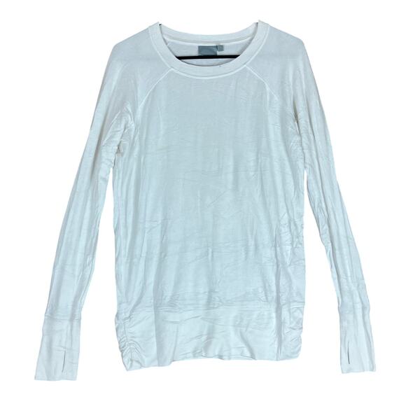 Athleta Tops - Athleta Womens Sweatshirt White Pull Over Crew Neck Long Sleeve Stretch Small
